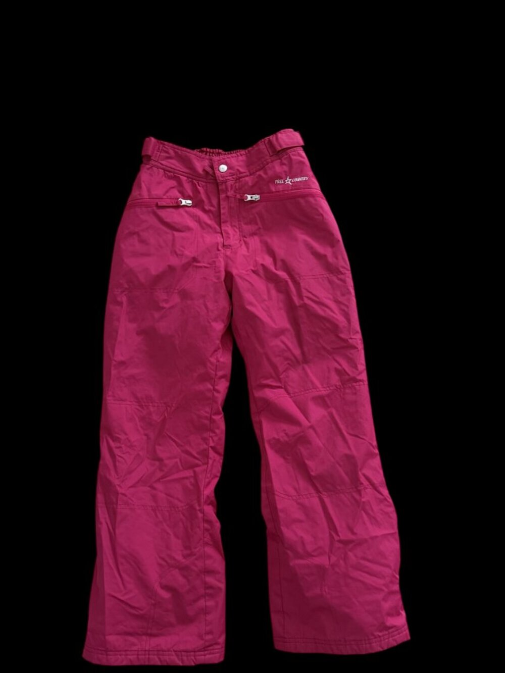 Free Country Size Large (10/12) Insulated Kids Snow Pants with Zipper Pockets